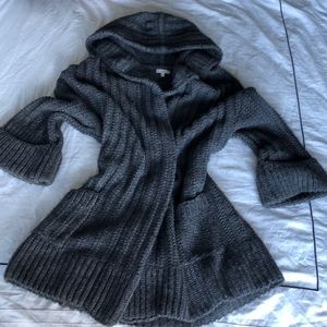 Alpaca/wool cozy cardigan with hood and pockets